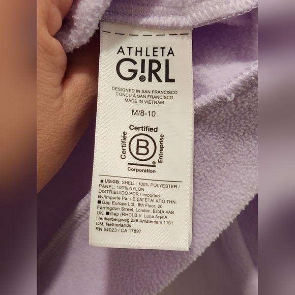 Athleta Girl Transition‎ Half Zip Color: Oxalis Violet Medium 8-10 - Picture 7 of 9